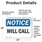 Signmission Will Call, 24 in W x Rectangle, Vinyl Decal OS-2PACK-NS-D-1824-L-19061 - alternate 4